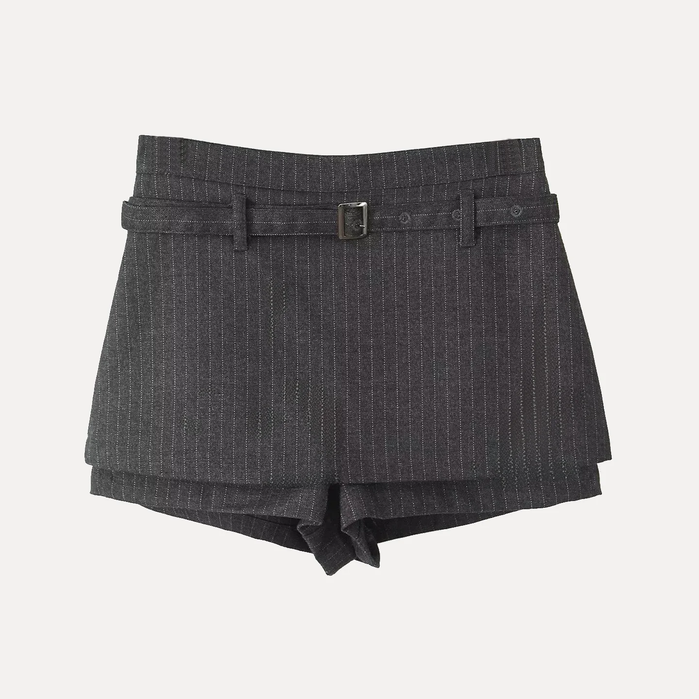 Faionable Casual Autumn 2025 Women's Stripe Skirt Pants Thin Woolen Material Apperance Two-Piece Set ort Pants Design