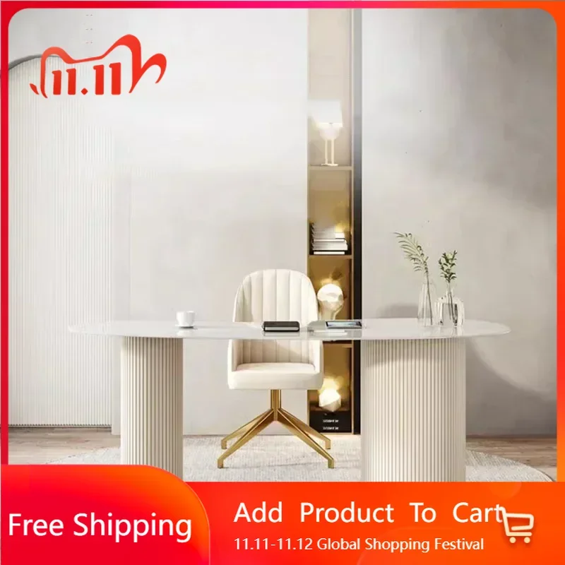 

Ergonomic Office Desk Letter Steel Modern Room Show Work Office Desks Modern White Tables Economic Ufficio Trendy Furniture