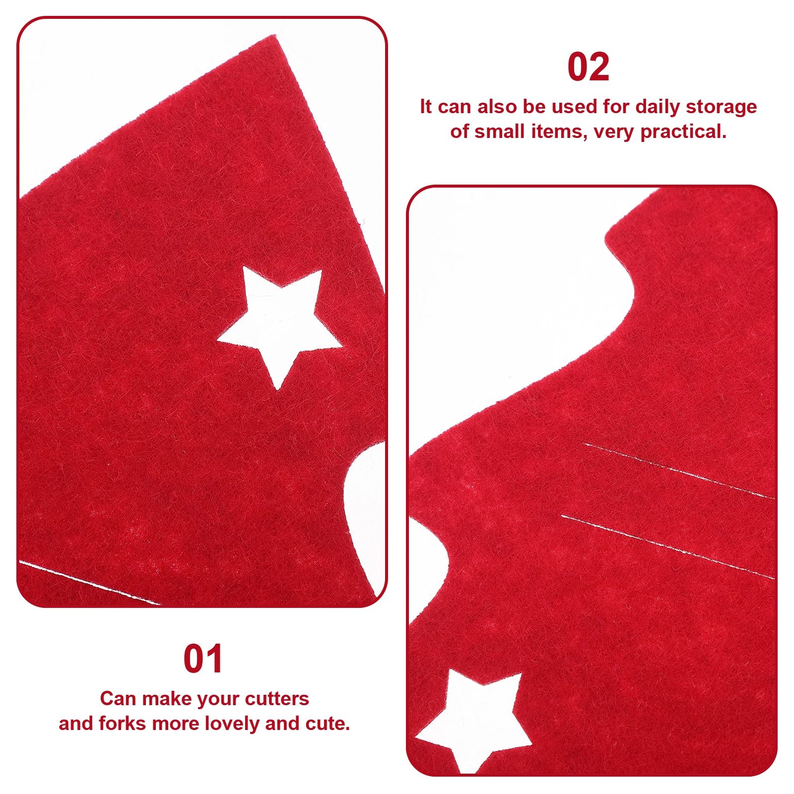 

8Pcs Festive Cutlery Pouches Xmas Tree Shaped Bags for Dining Table Decor Cutlery Holder for Party Tableware Utensil Holder