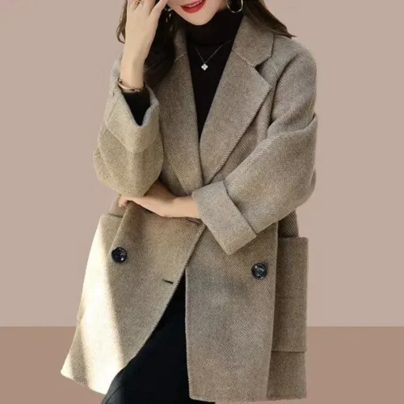 Ladies Jackets Plain Double Breasted Hot New In Women's Trench Wool & Blends Coat Outerwears on Sale Trendy Fashion 2024 Novelty