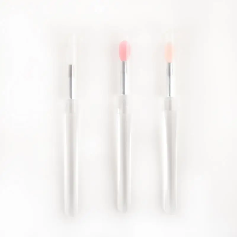 Soft Lip Brush com tampa, cabeça de silicone, aplicador labial, pincéis de maquiagem, lábios cosméticos, beleza feminina, 1-5pcs