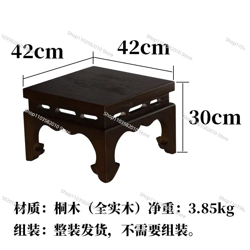 Song-Style Solid Wood Tatami Tea Table, Wabi-Sabi Aesthetics Balcony Small Kang Table, Song Dynasty Yun-Inspired Home Decor