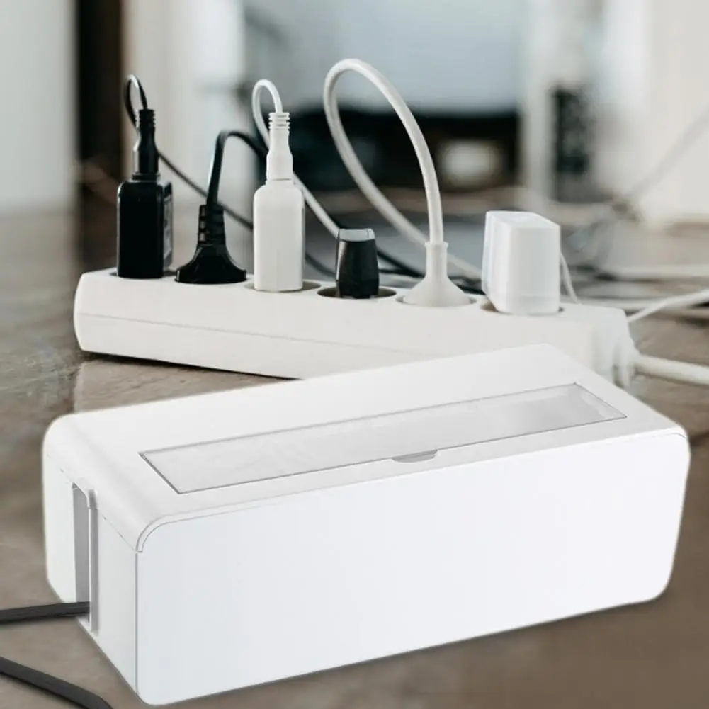 Storage Box Multifunctional Anti-dust Organizer Cable Power Strip Charger Socket Storage Bin for Living Room
