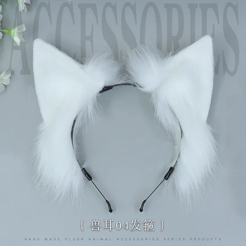 

Cat Ear Headband Kawaii Fox Ear Lolita Cosplay Headwear Japanese Fluffy Hair Accessories Adjustable Ear Jk Role Play Headdress