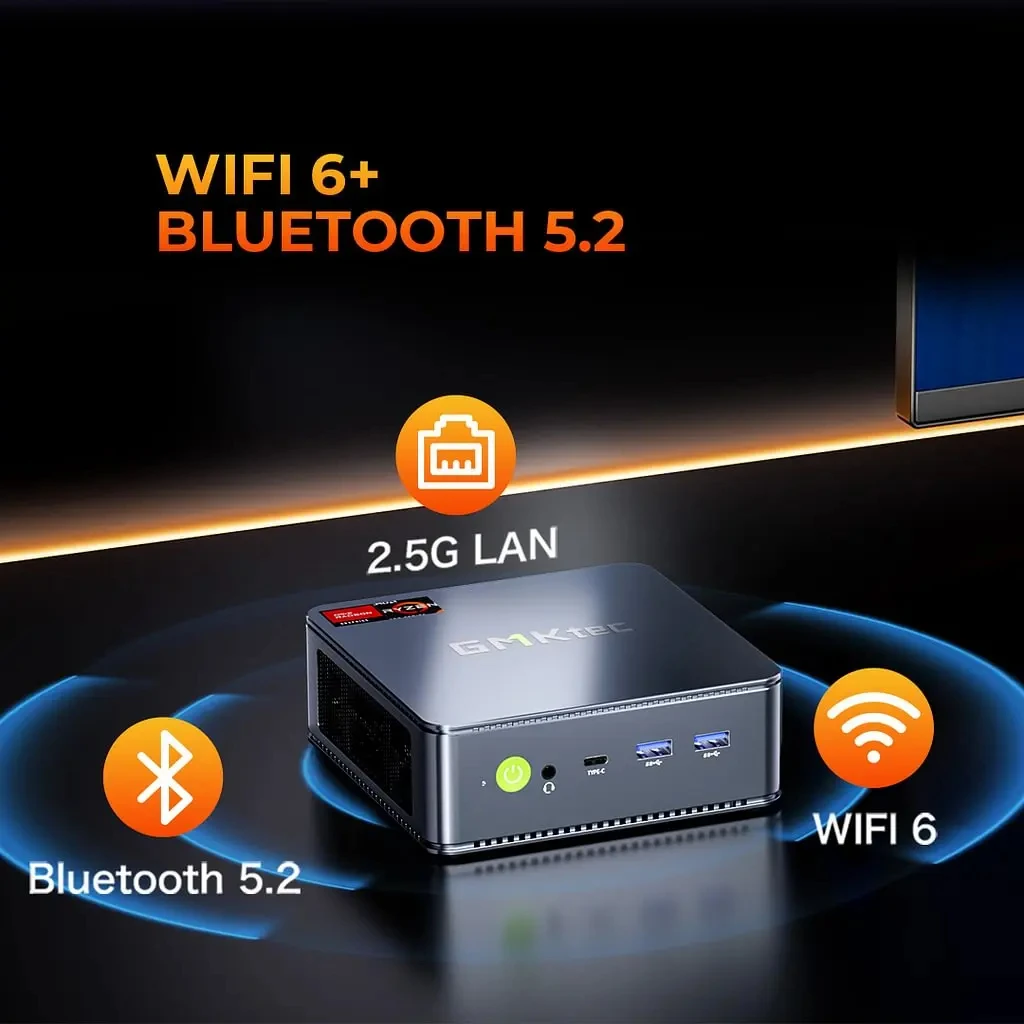 2025 جديد GMKtec M6 Ultra5 Ryzen 7640HS كمبيوتر صغير SO-DIMM * 2 DDR5 4800MT/s SSD (PCIE4.0*4)*2 Wifi6 BT 5.2 كمبيوتر مزدوج 2.5G LAN #4