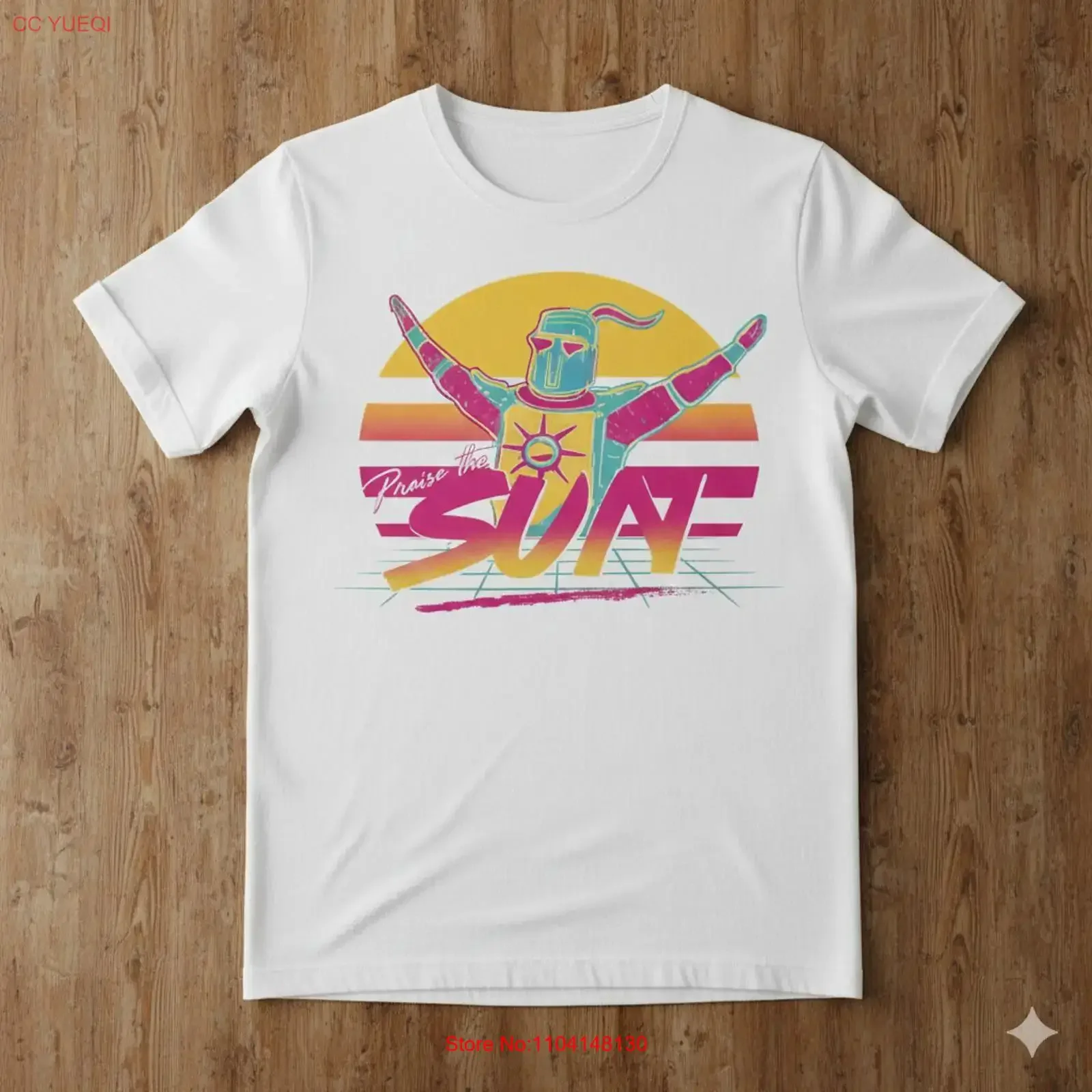 Camiseta Praise the Sun Retro 80s Neon Knight Gaming Meme T881 vintage lavada, versátil, a la moda, unisex, ropa de diseñador con estilo