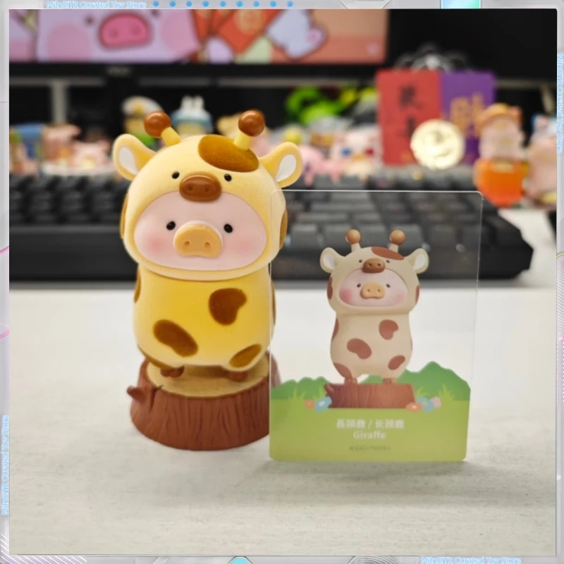 Caixa cega de porco lulu autêntica em estoque, série de porcos enlatados "festa animal" - estatueta moderna de companheiro de porco de casa