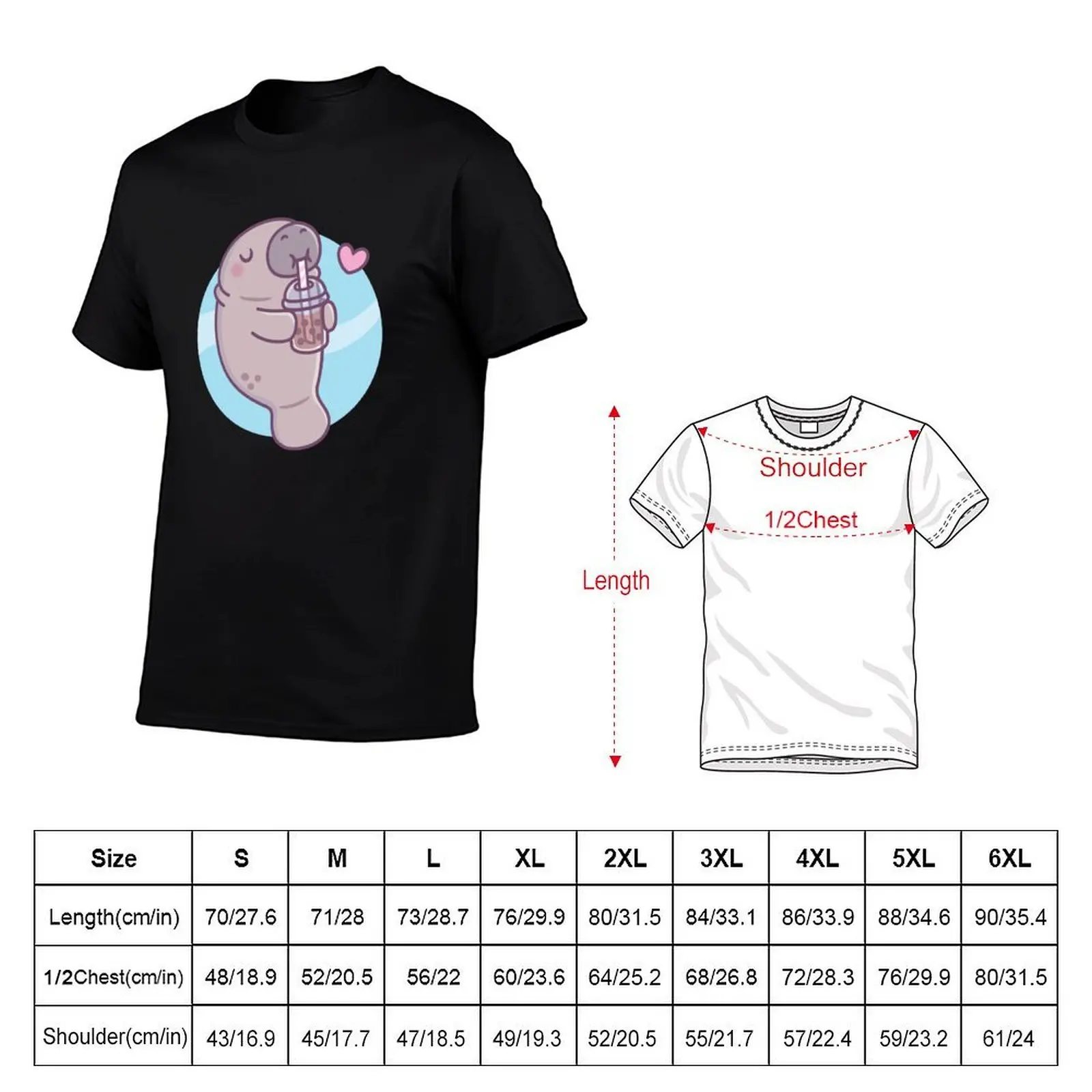 かわいいマナティーはボバティーを飲むのが大好き Tシャツ メンズ Tシャツ グラフィック コットン Tシャツ パック Tシャツ