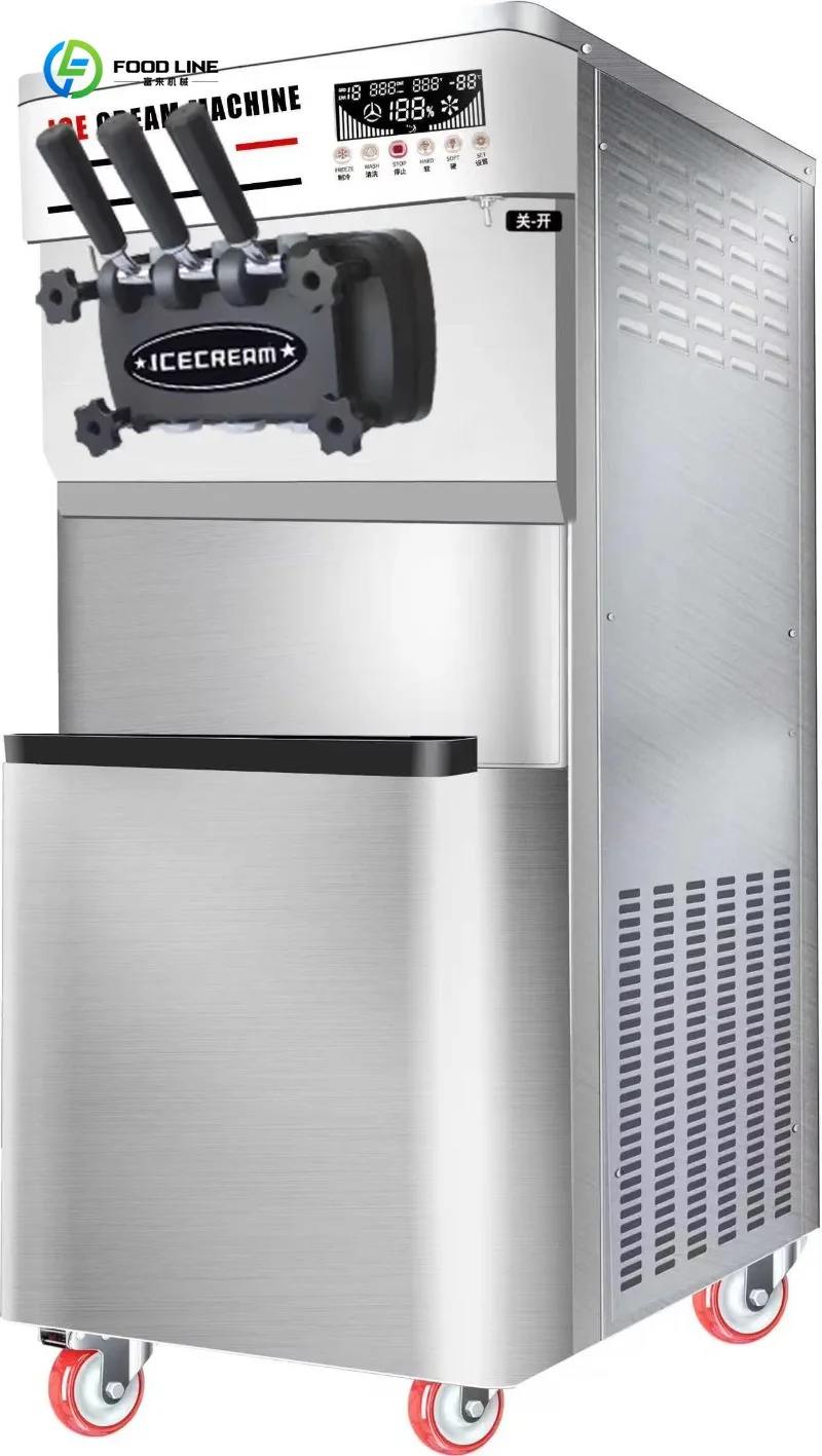 Custom Commercial Instant 3 Flavor Soft Serve Ice Cream Maker Small Home Use Ice Cream Machine