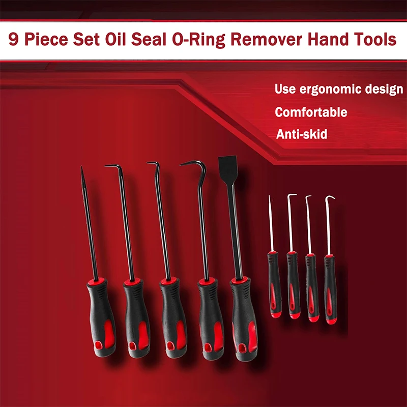 9 Piece Set Oil Seal O-Ring Gasket Remover Hand Tools Car Pick Hook Puller Remover Tire Stone Cleaning Auto Maintenance Tools