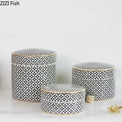 Creative Ceramic Storage Jars Kitchen Tea Cans Ornaments Candy Coffee Beans Storage Jars Nordic Style Home Decoration Sealed Jar