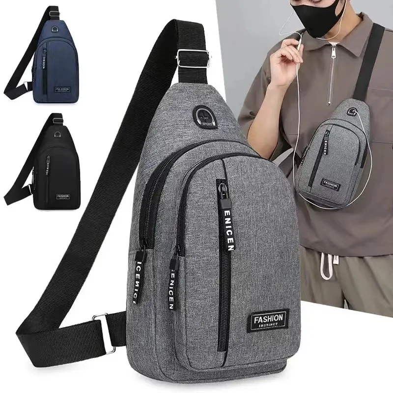 Chest Bag Men's One Shoulder Crossbody Bag Mini Simple Sling Bags Outdoor Sport Messenger Bags Daily Small Shoulder Bag For Men