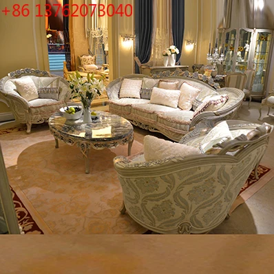 

French solid wood combination sofa living room carved 113 sofa