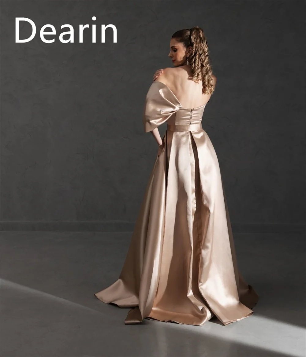 Customized Evening Gown Dearin Off-the-shoulder A-line Floor Length Skirts Bespoke Occasion Dresses Prom Saudi Arabia Formal Dre