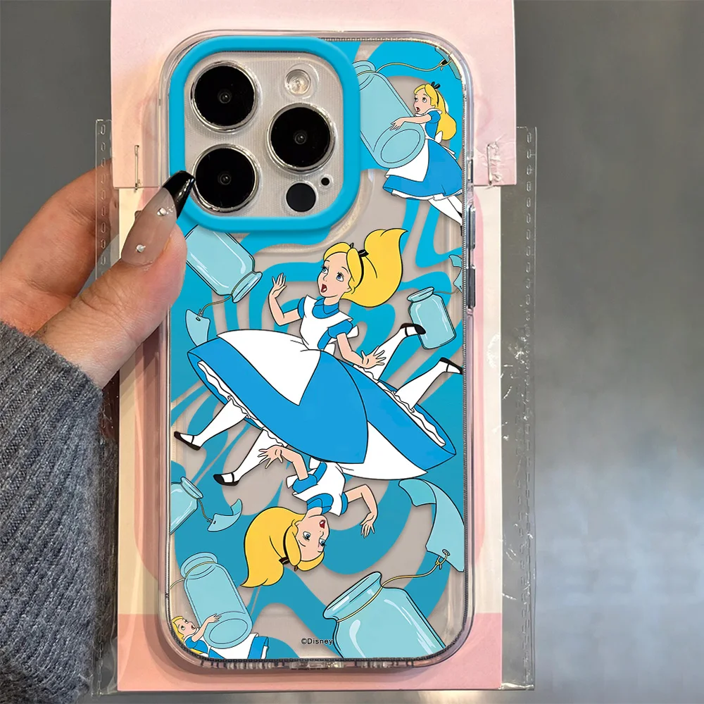 Cartoon Alice In Wonderland Clear Space Phone Case For Vivo T1 V15 V23 V23E V25 V27 V29 V29E V30E V40 5G Pro Transparent Cover