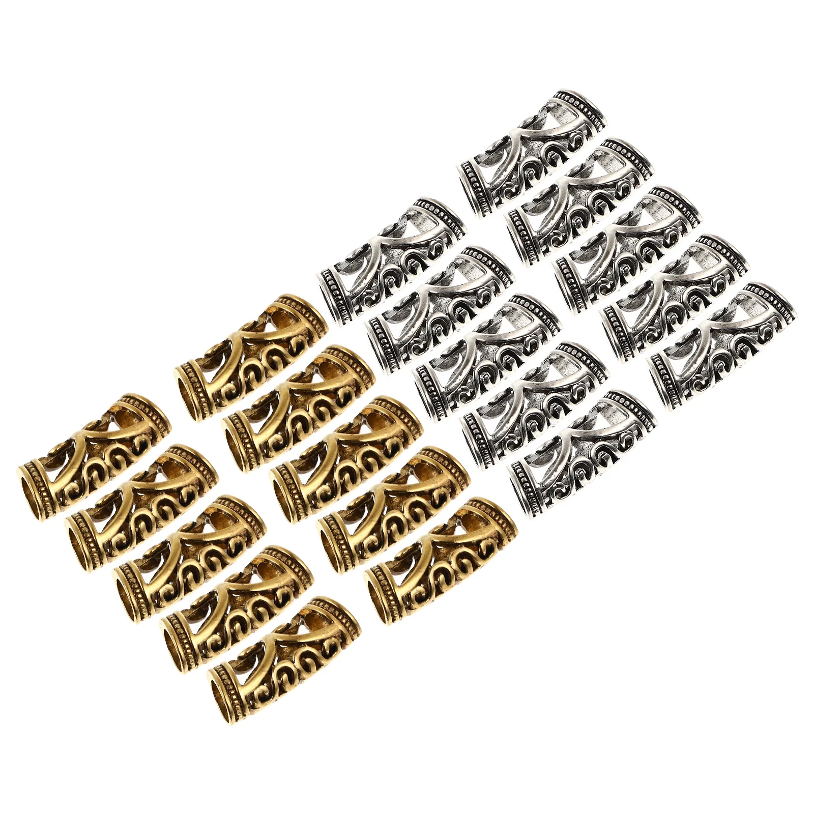 

20 Pcs Hair Accessories Jewelry for Braids Beads Dreadlocks Cuffs Gold Decorations