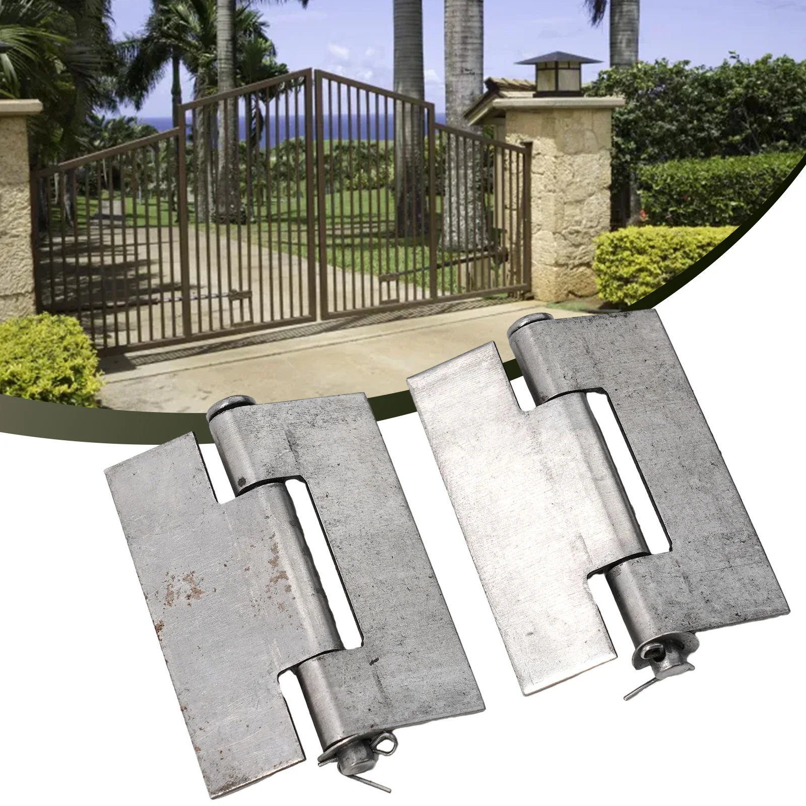 Сварная петля, петля для стыковой сварки, домашняя одежда, мебель, 2 шт., плоская стальная петля из тяжелого металла, серебра, практичная сварная петля