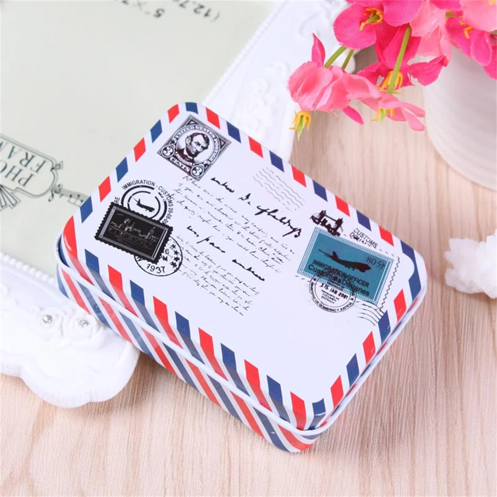 1~4PCS Tin Cigarettes Cases Boxes Holder Sealed Tobacco Humidor Rolling Paper Storage Box Eiffel Tower Printed Smoking