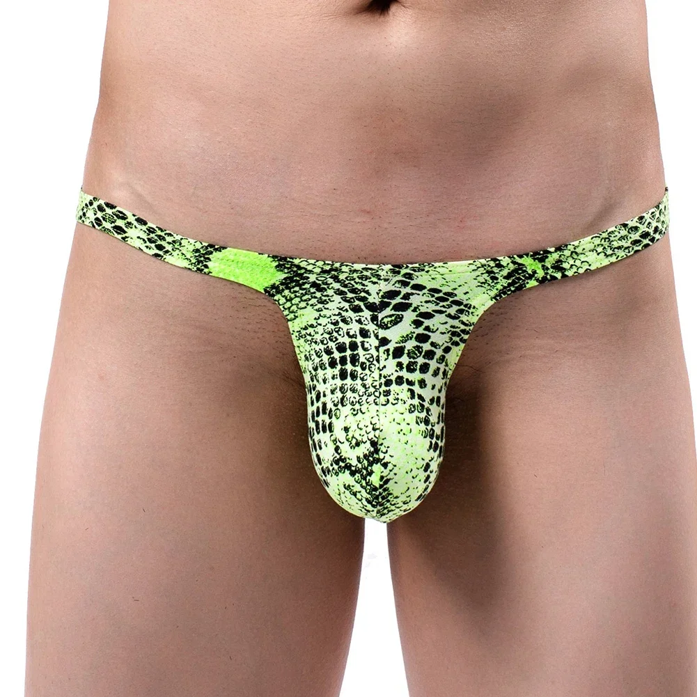 Sexy Mens Leopard Printed Pouch G-string Low Rise Briefs Thin Leopard Underwear T-back Thong V-string Underpants Panties