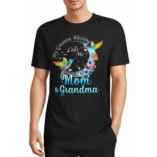 Watercolor Hummingbird Wreath Mom&Grandma Family Affection T-Shirt