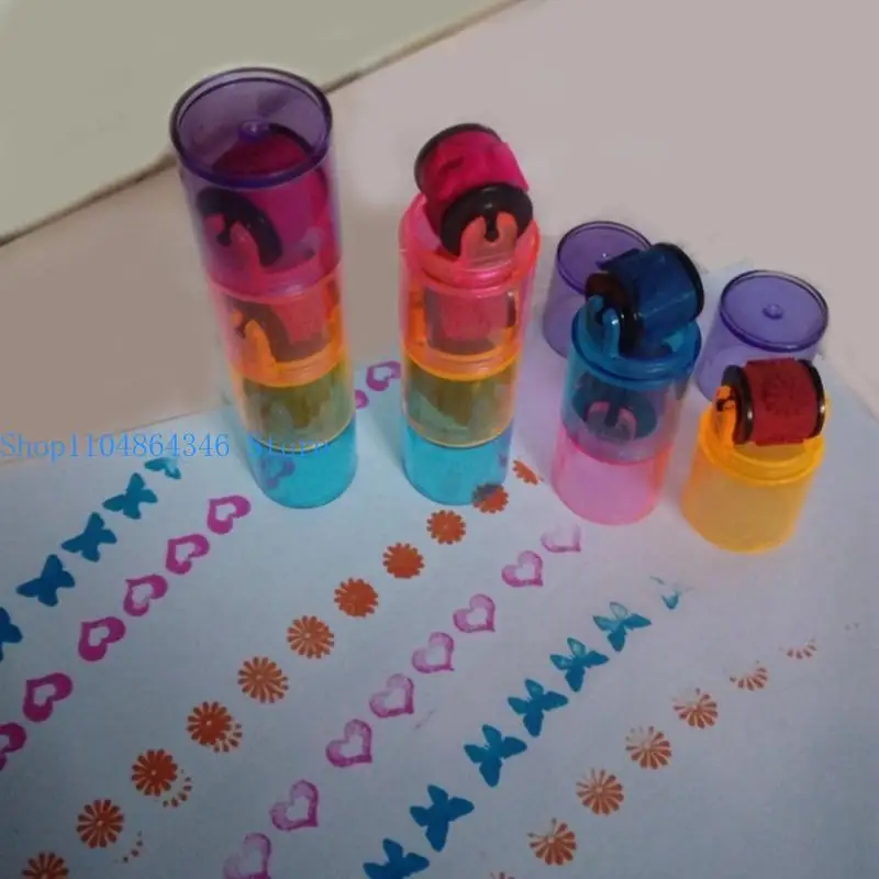 5asd Stamps Toy Children Cartoon Seal Funny Diary 3 Sections/6 Sections Roller