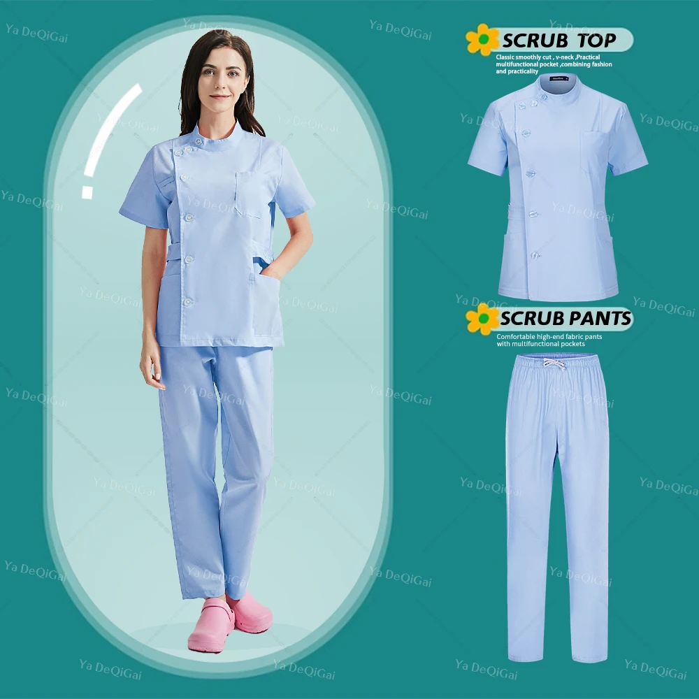 High Quality Spa Multicolor Health Service Nursing Uniforms Women Clothes Pharist Work Suits Medical Scrubs Set