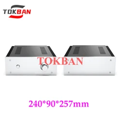 Tokban Audio 2409 240*90*257mm Aluminium Class A Power Amplifier Chassis Enclosure with Heat Sink DIy Amp Case Shell