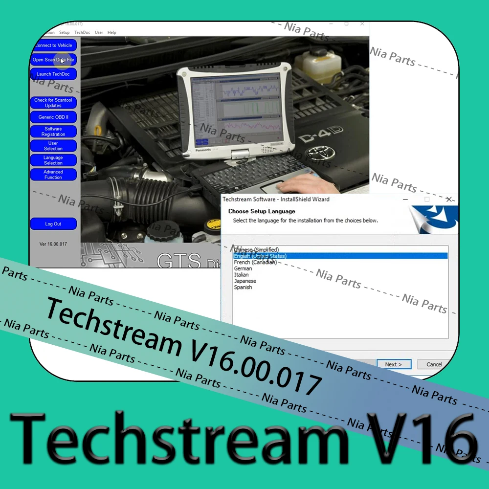 

V16.00.017 Techstream Work with MINI VCI OTC Scanner Diagnostic software Automobiles and car parts Auto Repair Scanning tool VCI