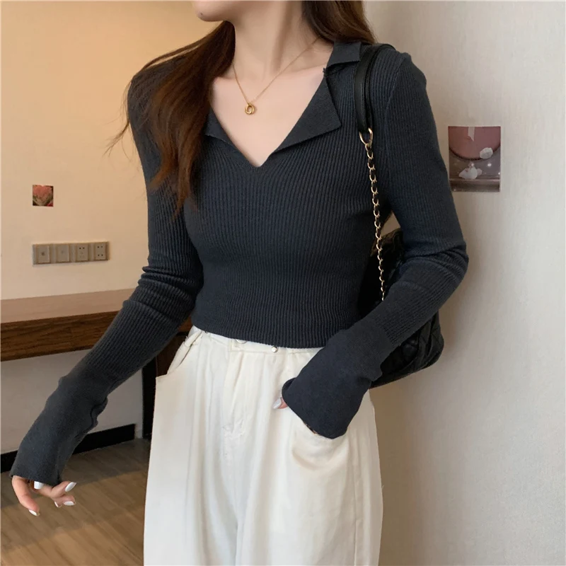 

Новая женская черная трикотажная кофта Slim Fit в студенческом стиле, базовый слой, зимняя, больших размеров, уютная внутренняя кофта