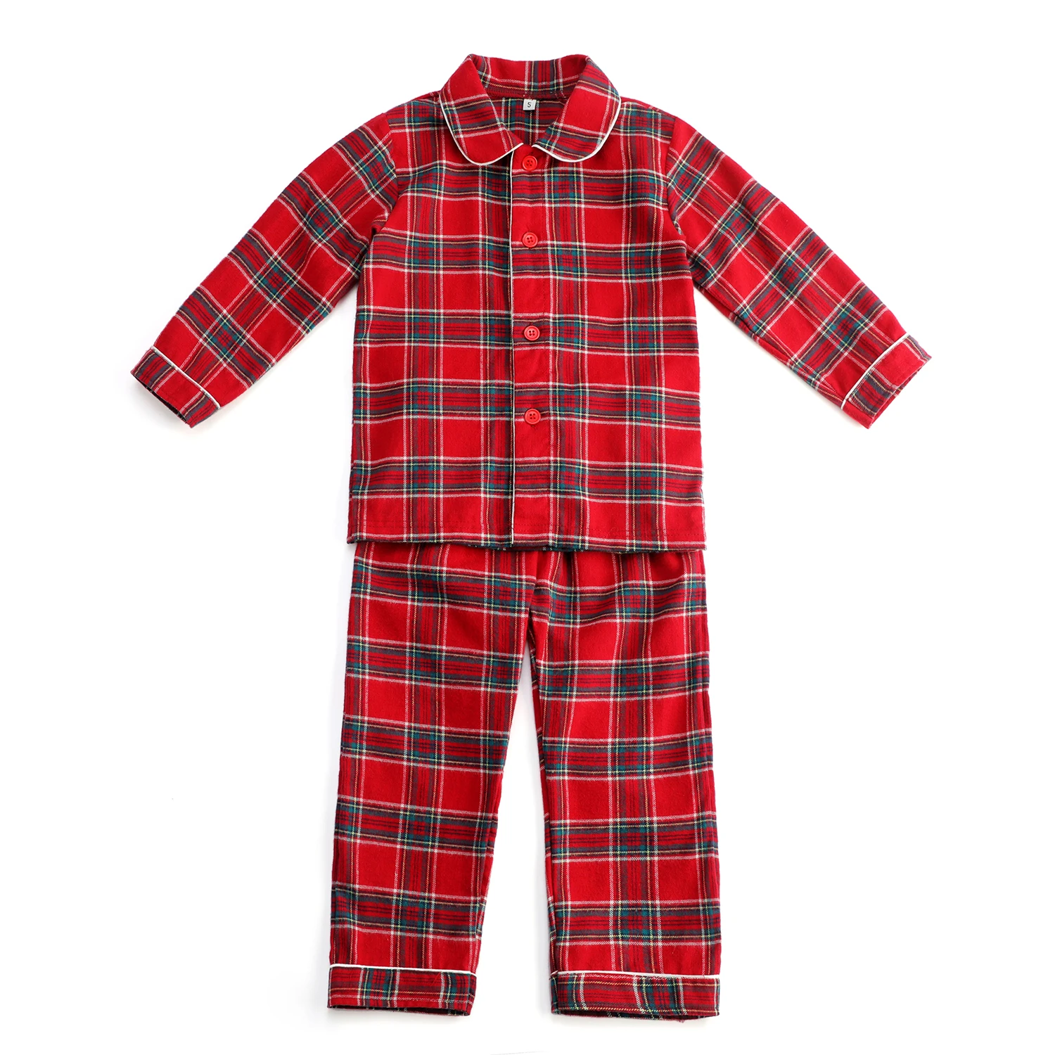 Kids red plaid pajamas baby boy and girl pajamas flannel family matching Christmas pyjamas sets