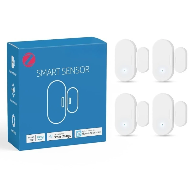 

Zigbee Door Window Sensor 4 Pack Smart Home Security Alarm Compatible Alexa SmartThings