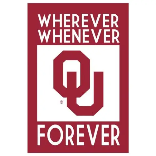 Oklahoma Sooners Team Logo Suede Garden Flag 12.5 x 18