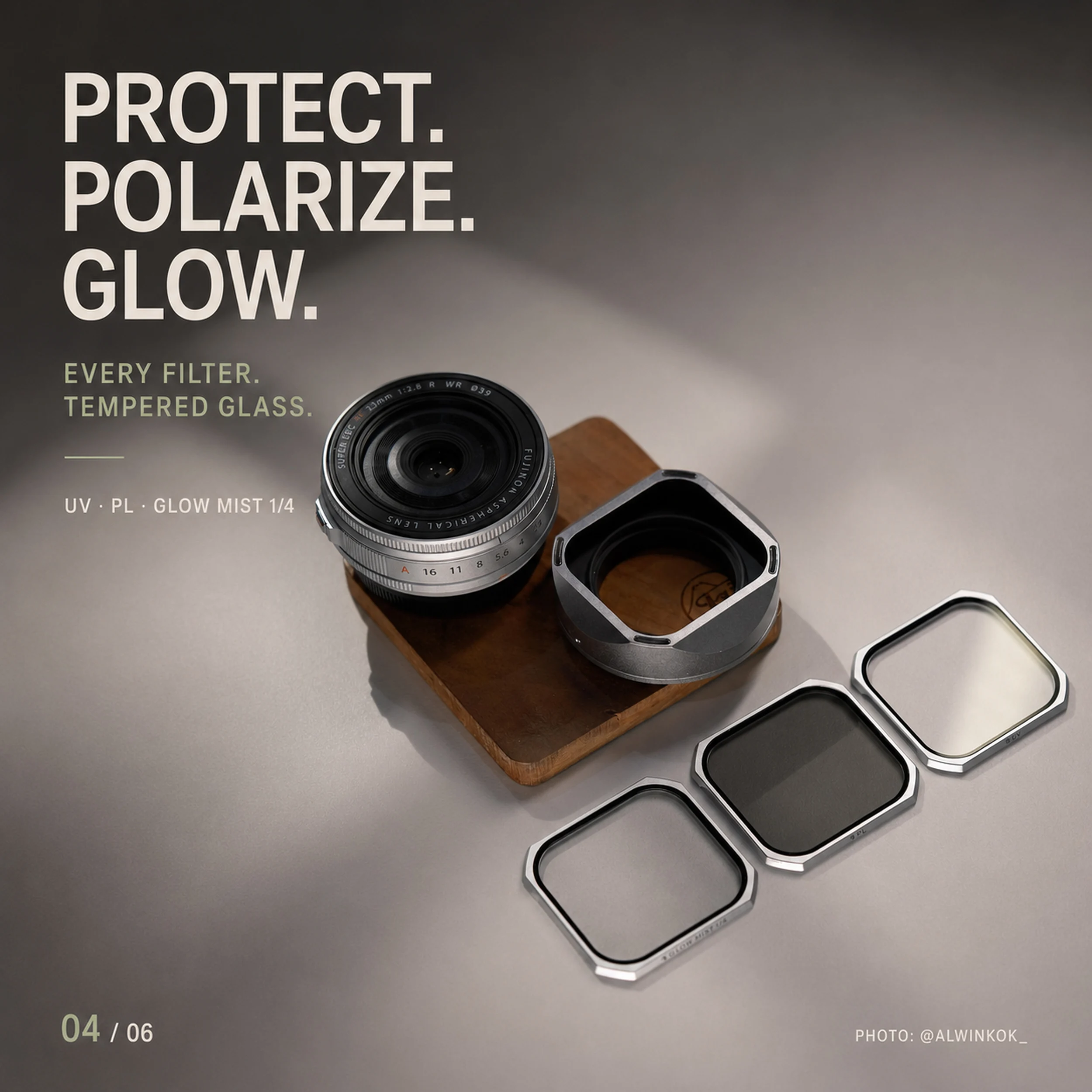 Freewell Gegenlichtblende mit Magnetfilter, PL, UV und Black Mist 1/4 Filter für Fujifilm XF 23mm F2.8 R WR (X-E5 & X-Serie) Kamera – Detail 4