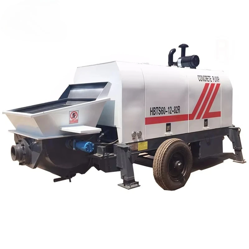 129kw Powerful Diesel Engine Trailer Pump Concrete 60 Cubic Meters Per Hour 13Mpa Concrete Pumping Equipment