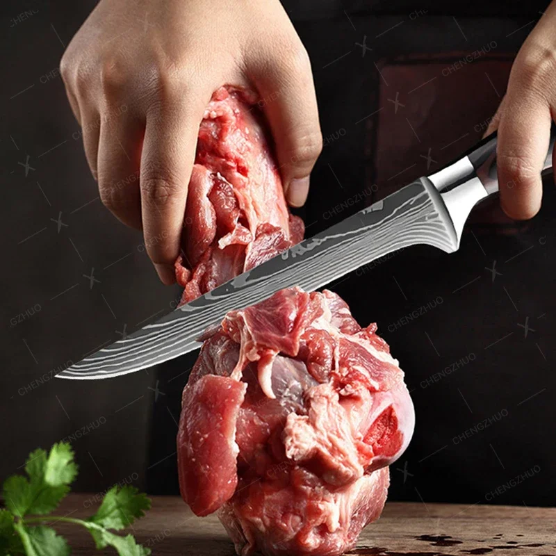 Profession elle japanische Kochmesser Set High Carbon Edelstahl Fisch Obst Knochen messer Metzger Fleisch beil Küchenmesser
