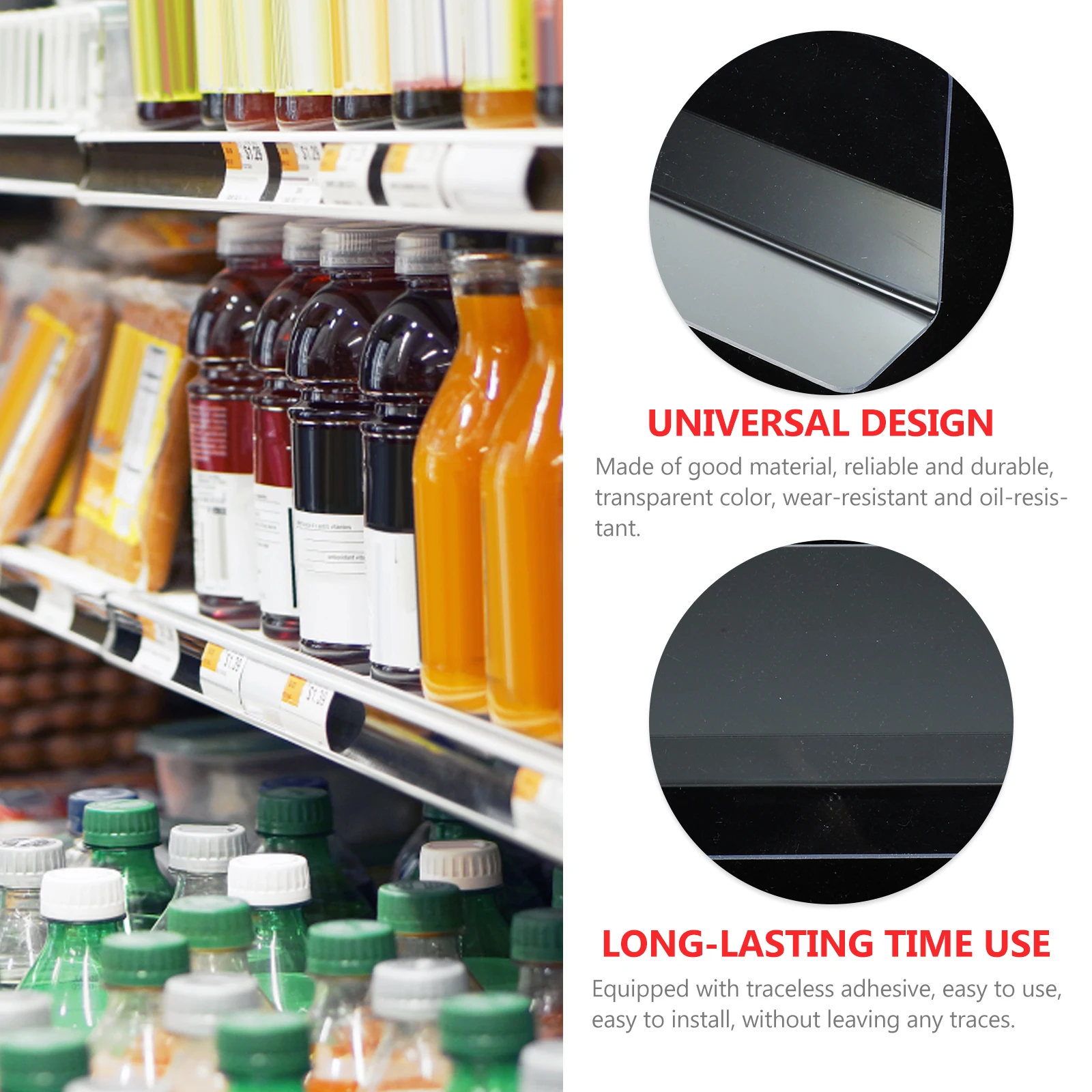 

10pcs Clear Plastic Shelf Dividers Transparent Wear Resistant Oil Resistant Easy Install Flexible L-Shaped Baffle Retail Store