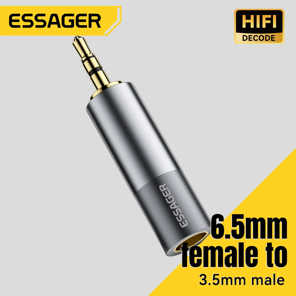 Essager 3.5mm To 6.5mm Audio Jack Adapter For Phone PC Earphones Speaker Sound Card Guitar DVD Amplifier 6.5 To 3.5mm Converters