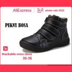 PEKNY BOSA – chaussures en cuir pour enfants, bottines imperméables pour garçons et filles, pieds nus