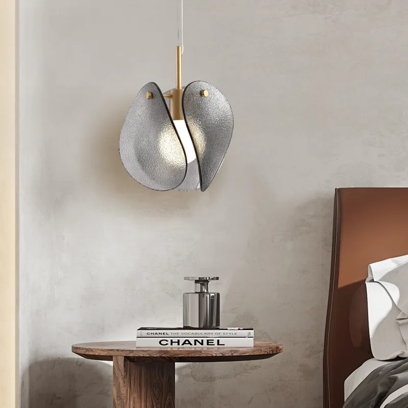 

Французская винтажная стеклянная люстра, простое и элегантное освещение для спальни, прикроватной тумбочки, гостиной, фон, настенная барная стойка