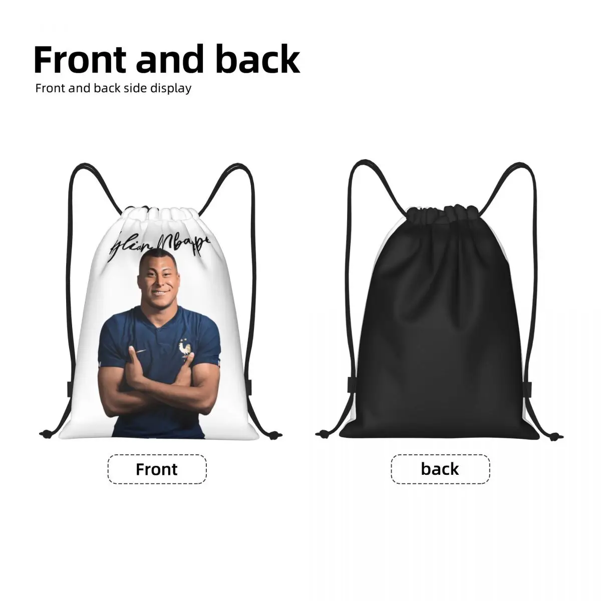 France Kylianer and Mbappe and Mbappe Proximity Wstring Bags, Gym Bags, Top Quality, Field Bags, Comfortable Backpack, Geek, 3