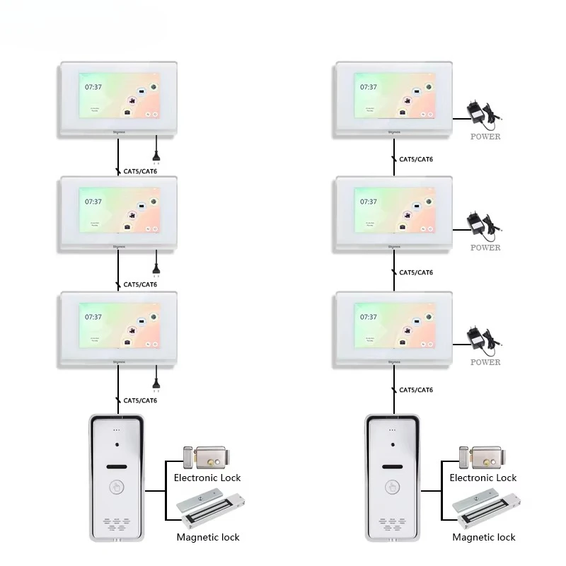 Smart Door Bell  Wifi Remock Unlock Door Touch Screen Video Doorbell Wireless Home  With Indoor