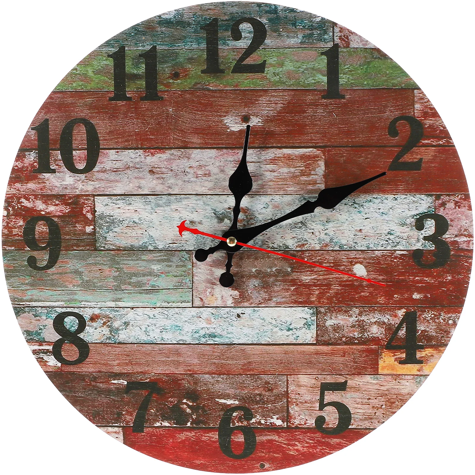 

Large Retro Wall Clock Simple Round Wooden Silent Sweep Non-Ticking Mute Clock for Home Office Bedroom Kitchen