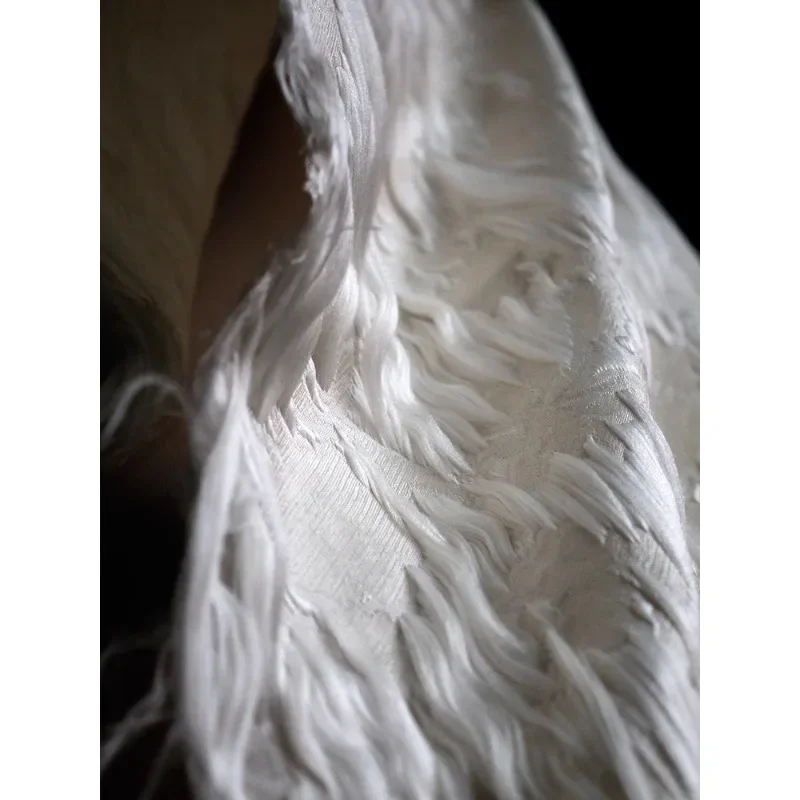 Tecido jacquard escovado, indústria pesada, textura tridimensional, saia criativa, alta qualidade, corte de roupas han, tecido de designer