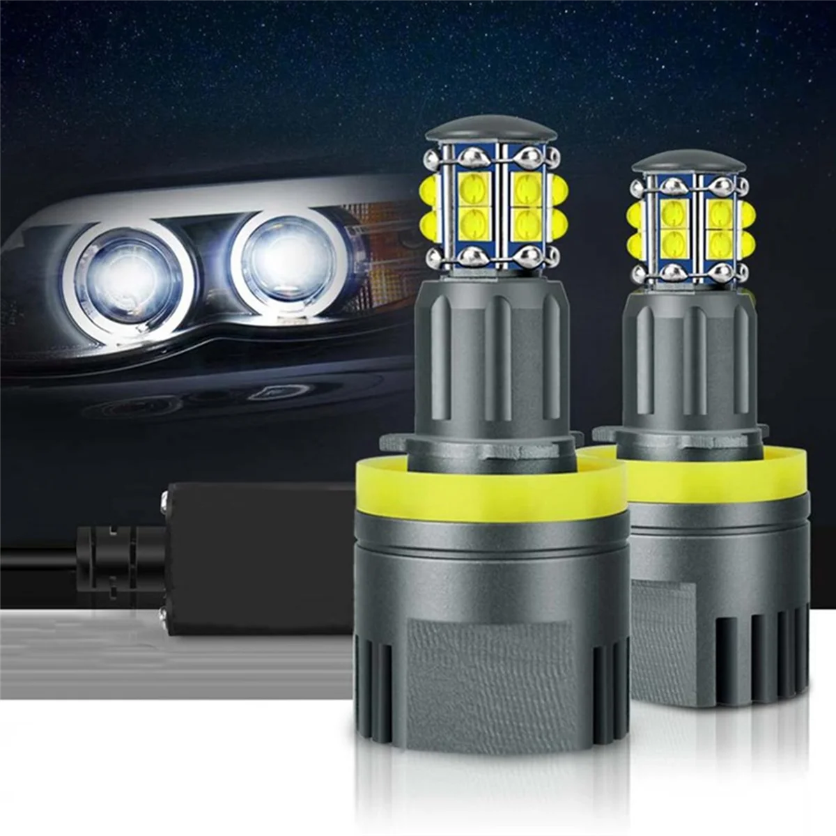 H8 Headlight Bulb 6000K 120W LED Angel Eyes Lights Canbus for BMW E60 E61 E63 X5 E70 X6 E71 E90 E91 E92 E93 M3 E89 E82