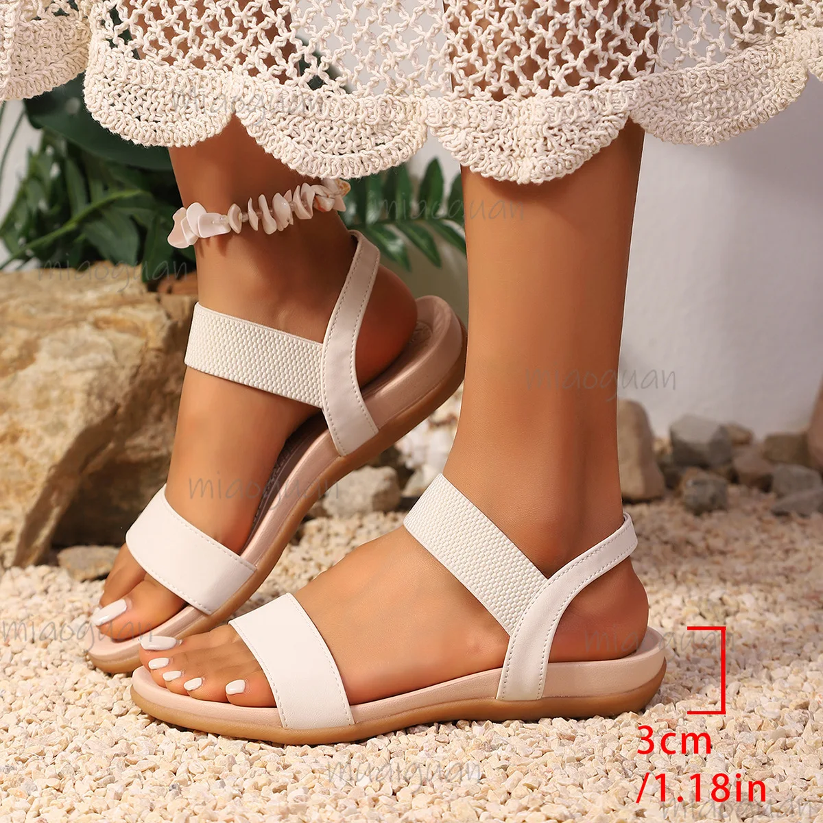 Elastic Waistband Roll - Sandal Wanita Rajut Kain Elastis Roma