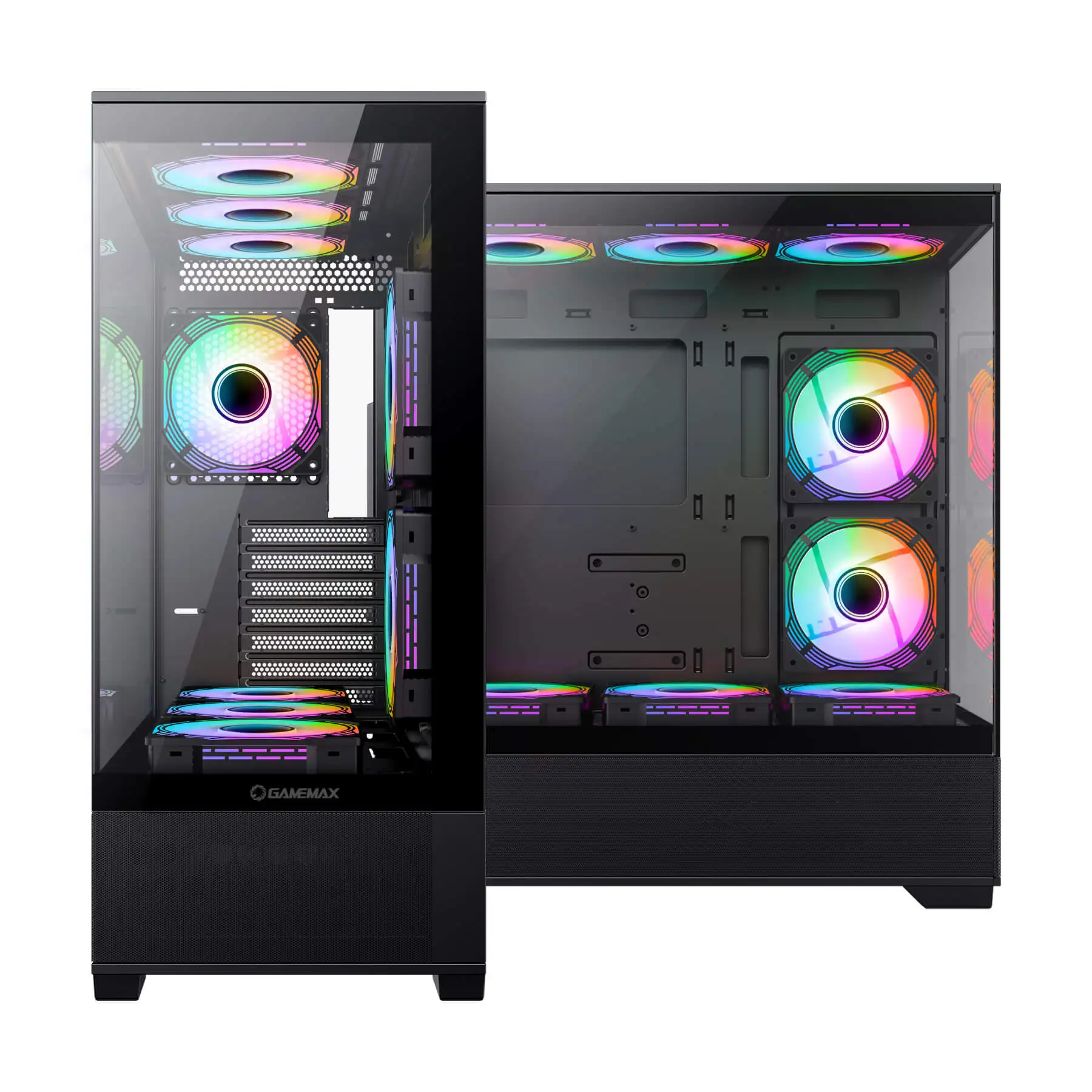 Cabinet Gamemax Mid Tower Atx Glass View Black