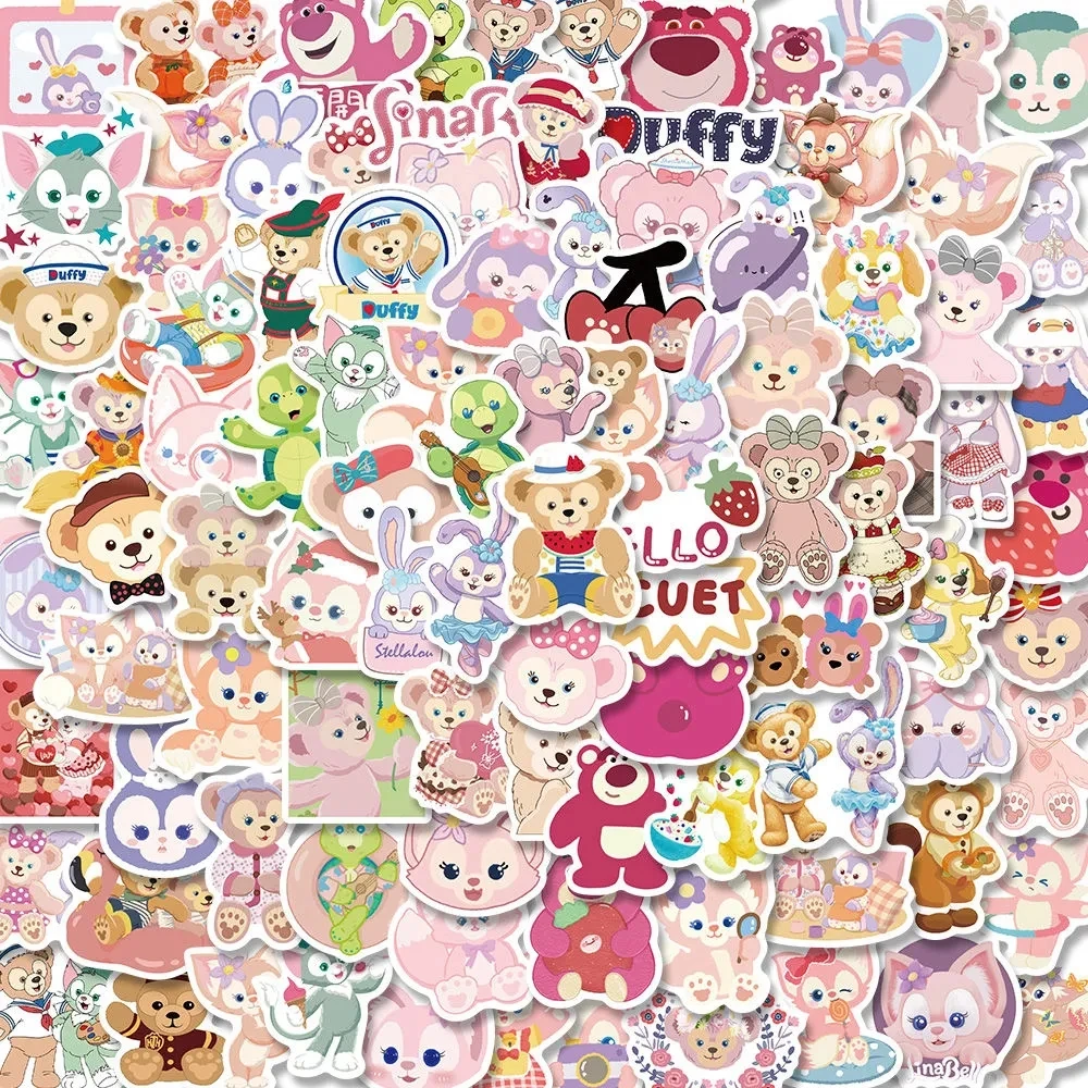 10/30/50/100pcs Cute Disney LinaBell Duffy Bear StellaLou Decoration Stickers for Suitcase Fridge Waterproof Kawaii Sticker Pack