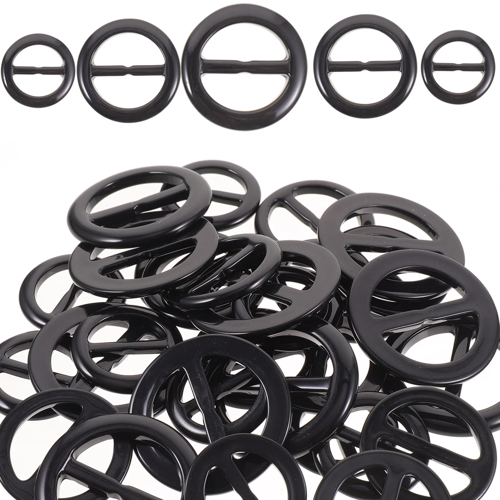 

30 Pcs Round Japanese Buckle Scarf Circle Ring T Shirt Buckles Fastener Clip Rings for Women Resin