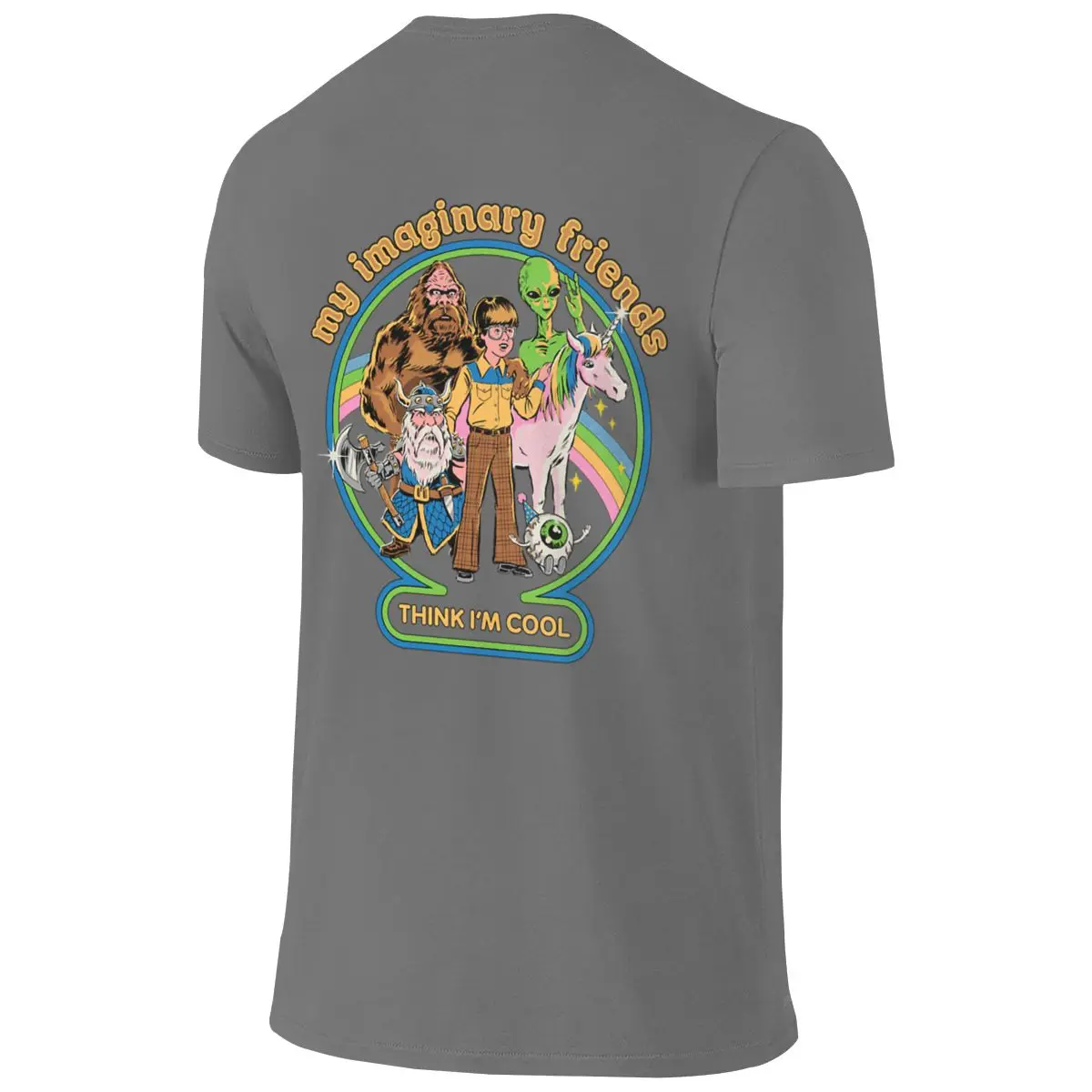 My Imaginary Friends Abrasion-Resistant Reversible T-shirt Versatile Outdoor Embroidery Basic Tee