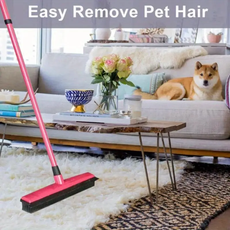 1Pc Pet Carpet Dehairing Sweeper Scraping Dust Hand Free Mop Rubber Floor Brush Cleaning Dog Hair Wiping Window Goodies